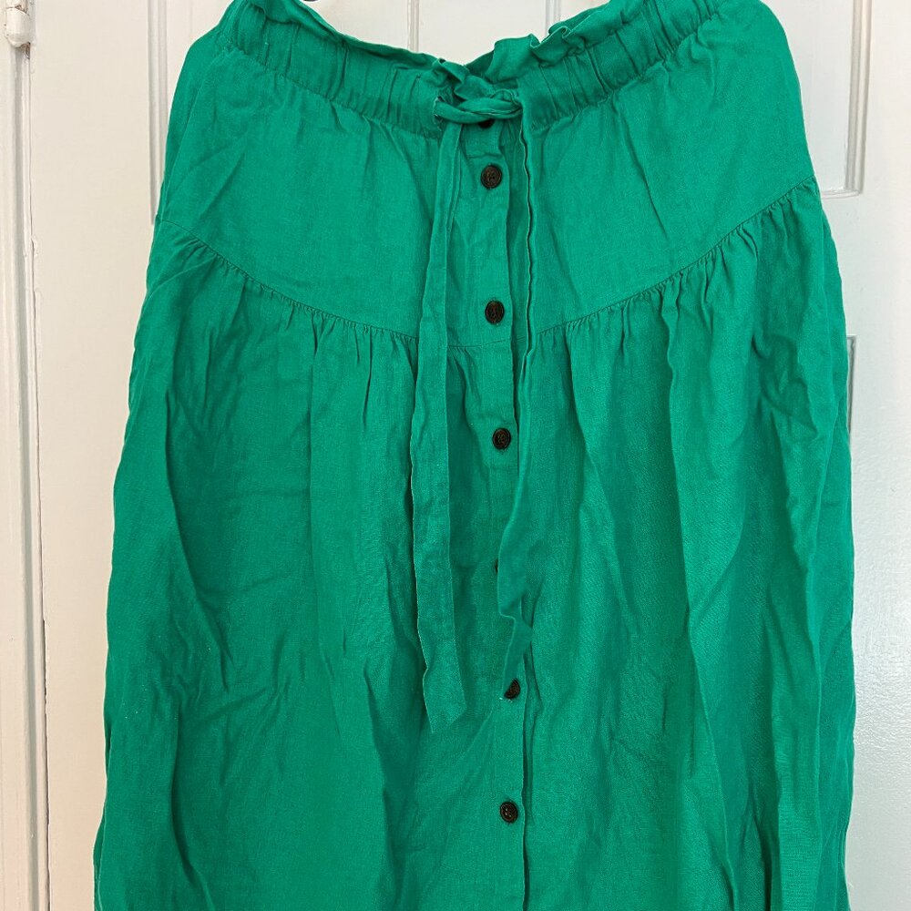 Green Midi Buttonup Skirt
